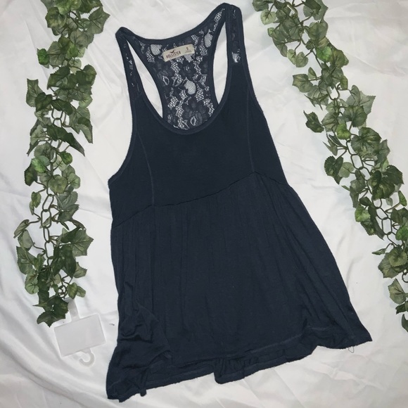 Hollister Dark Blue Laced Tank Top - Picture 1 of 5